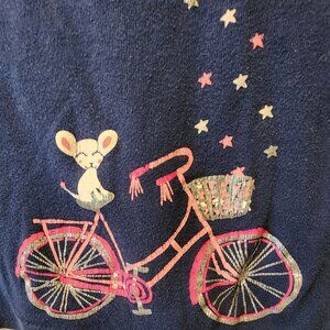 Crazy 8 Girls Size 10 Navy “Off to the Stars” Mouse Bike Tee PJ Top
